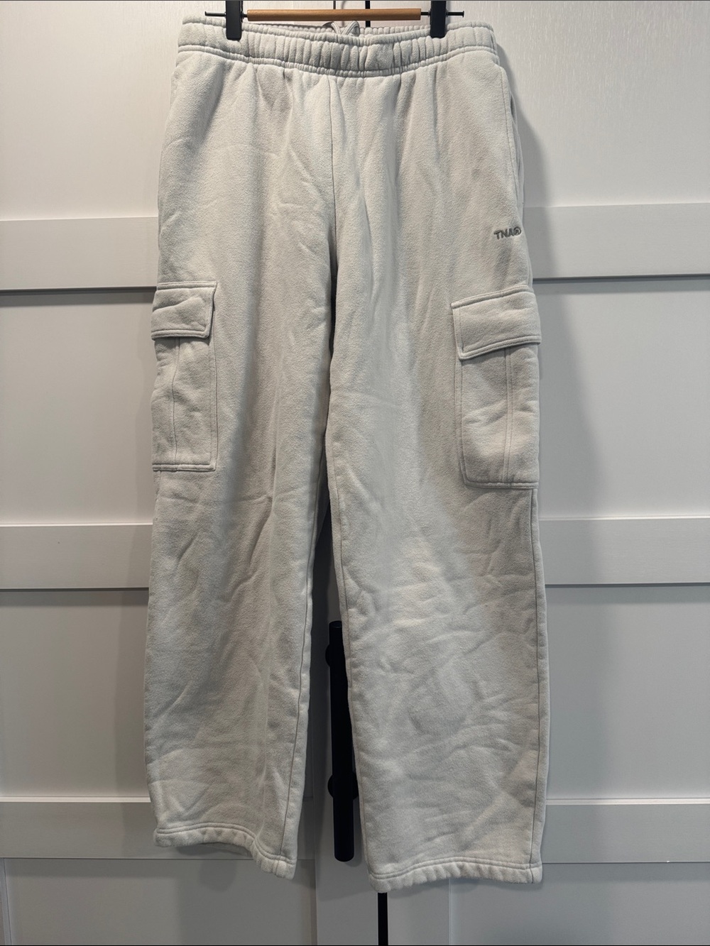 Aritzia megafleece Light Gray Cargo Fleece Pants for women